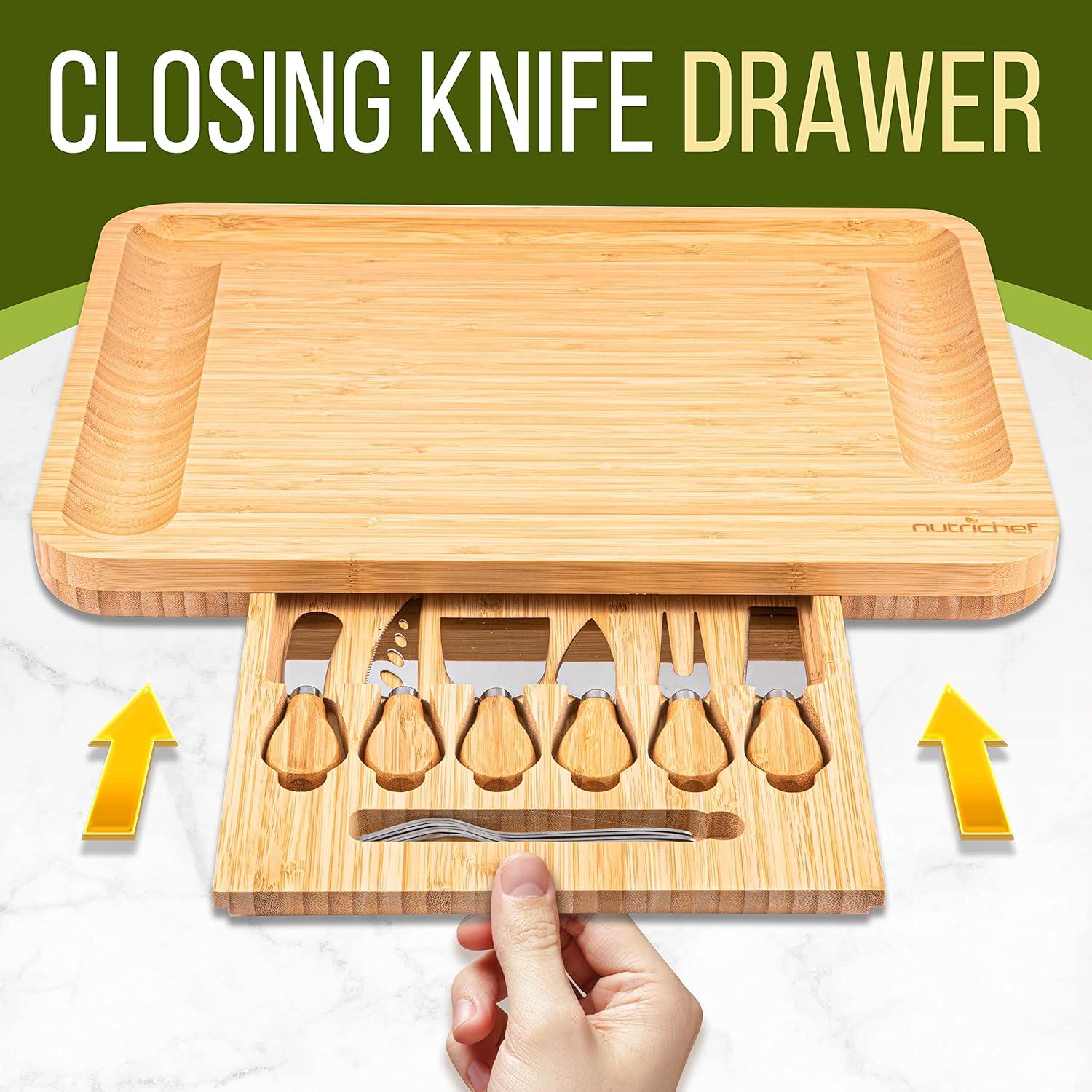 Juego de Tabla de Charcutería NutriChef de Bambú 44.5x32.8 cm