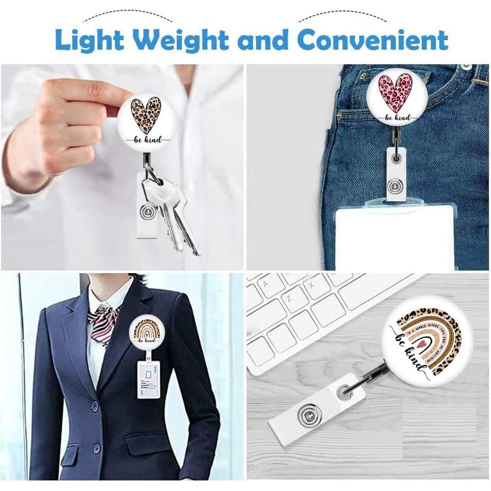 Clip de Insignia Retráctil QIYUSHRY 3 Paquetes 60cm 2 Corazones