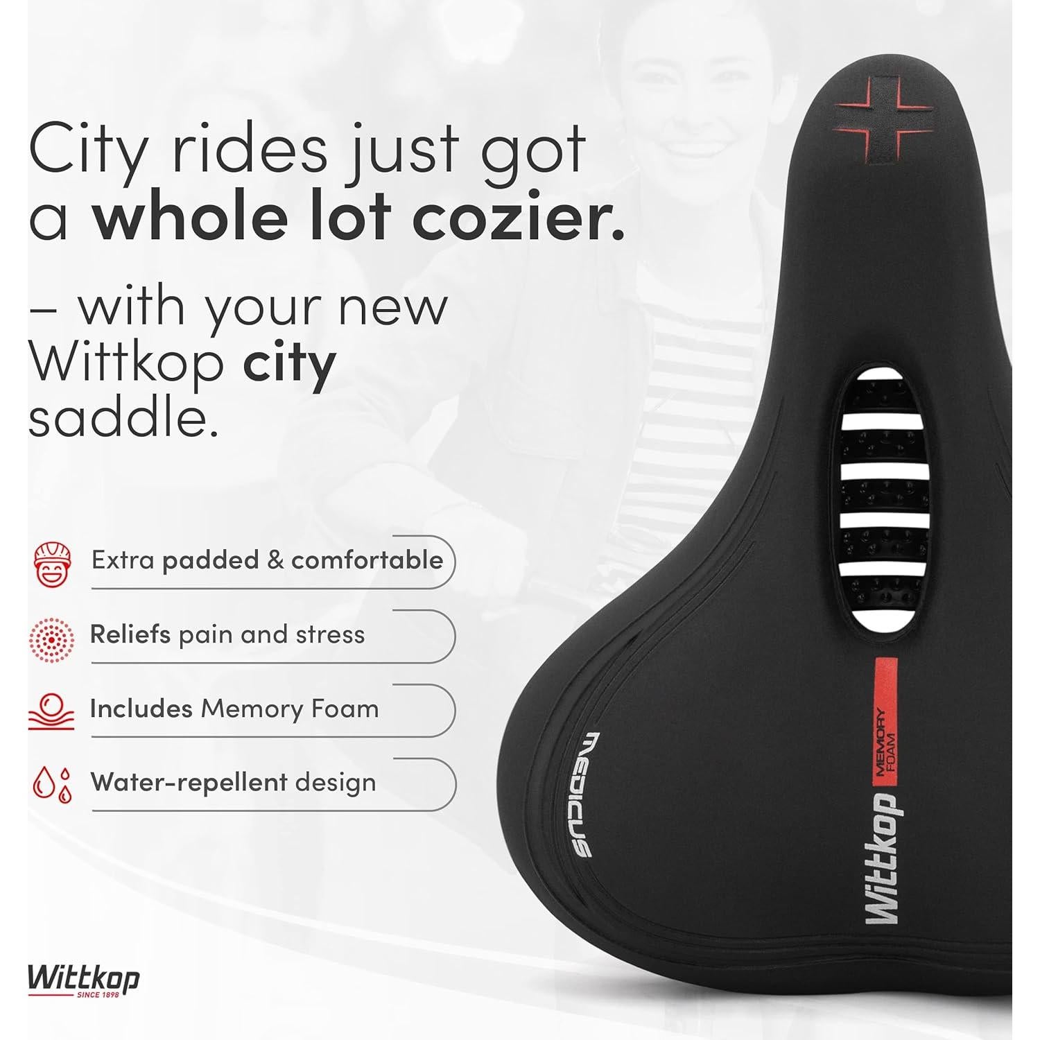 Sillín de Bicicleta Wittkop Impermeable Unisex 25.4x21.6cm