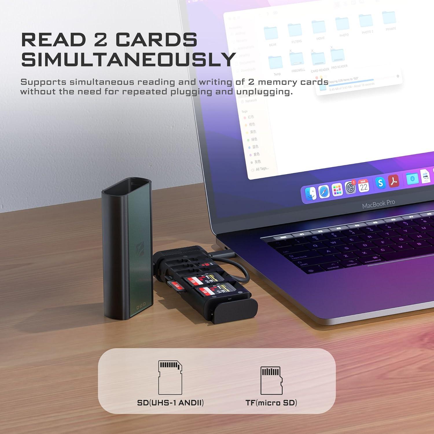 Lector de Tarjetas Freewell Duo USB 3.2 para SD y Micro SD