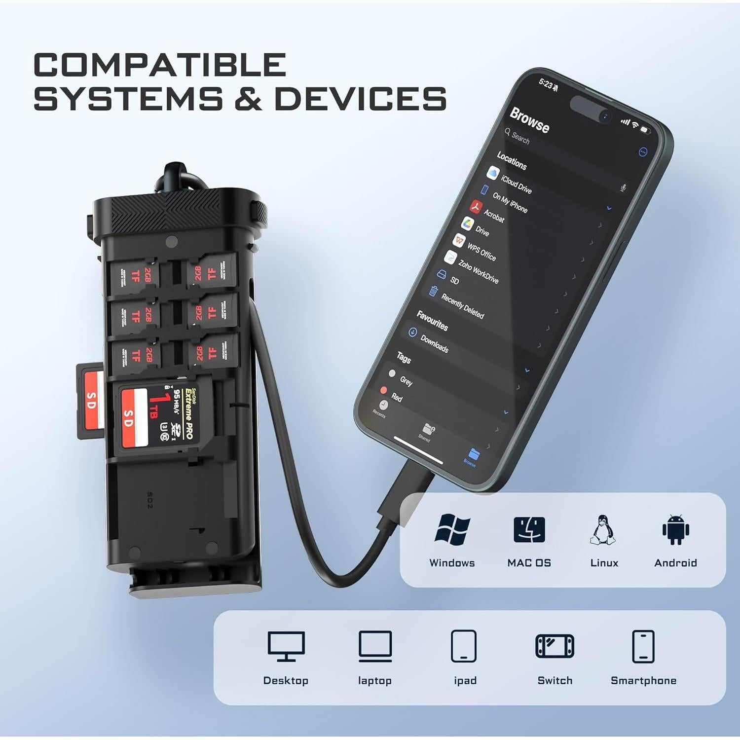 Lector de Tarjetas Freewell Duo USB 3.2 para SD y Micro SD