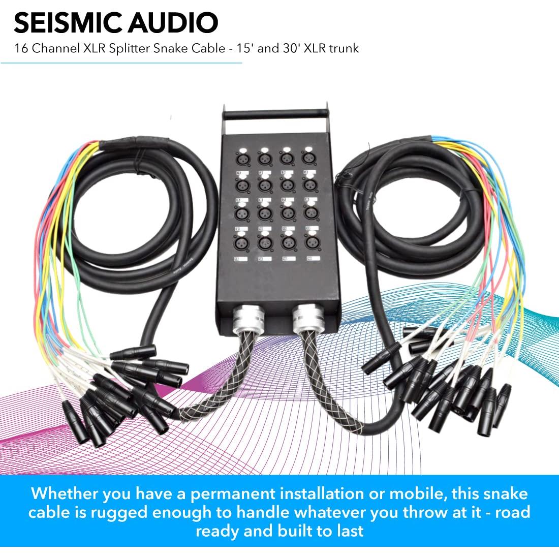 Cable Divisor 16 Canales XLR Seismic Audio 2 Troncos 4.57m