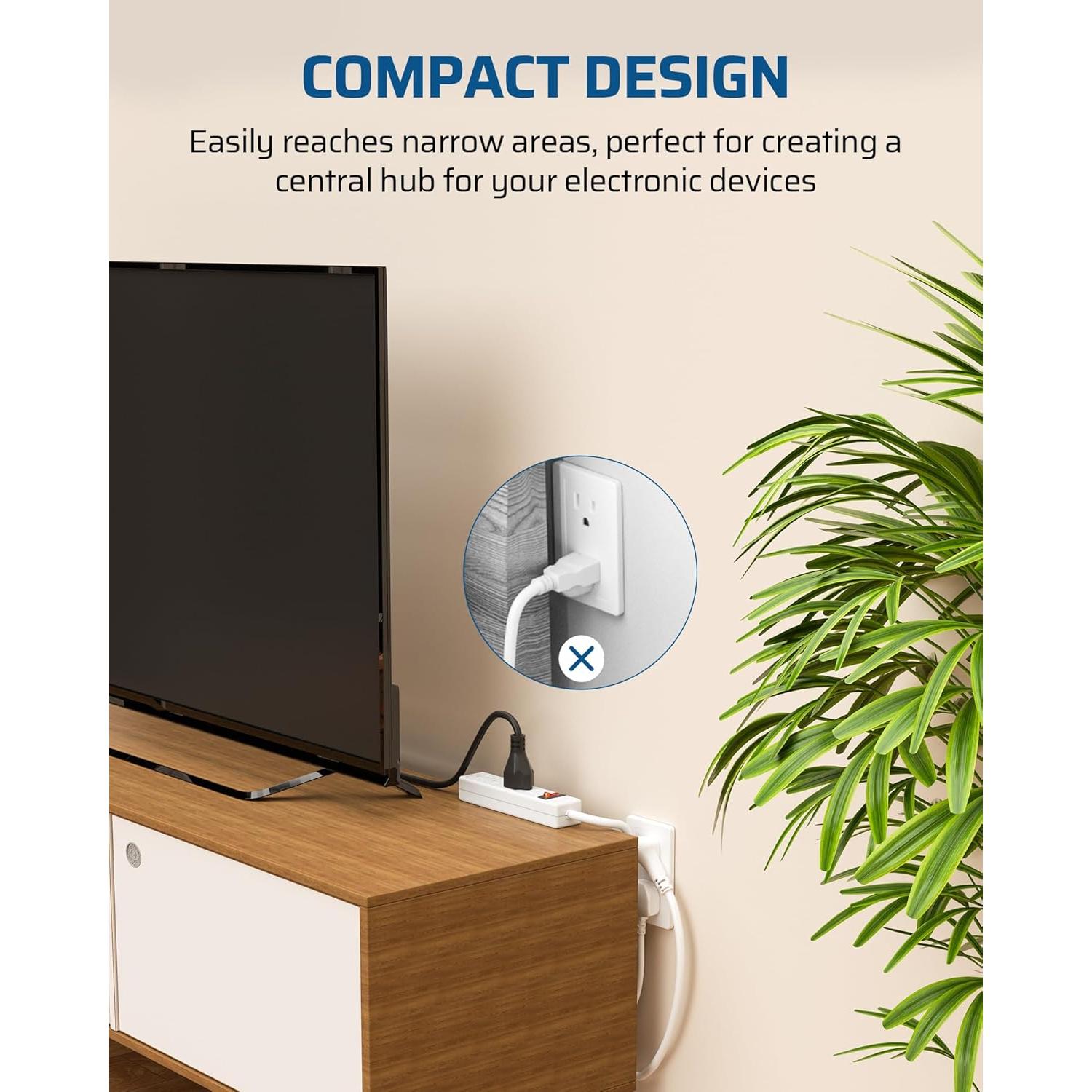 Regleta DEWENWILS 4 Salidas 2FT Montable en Pared 15A 125V