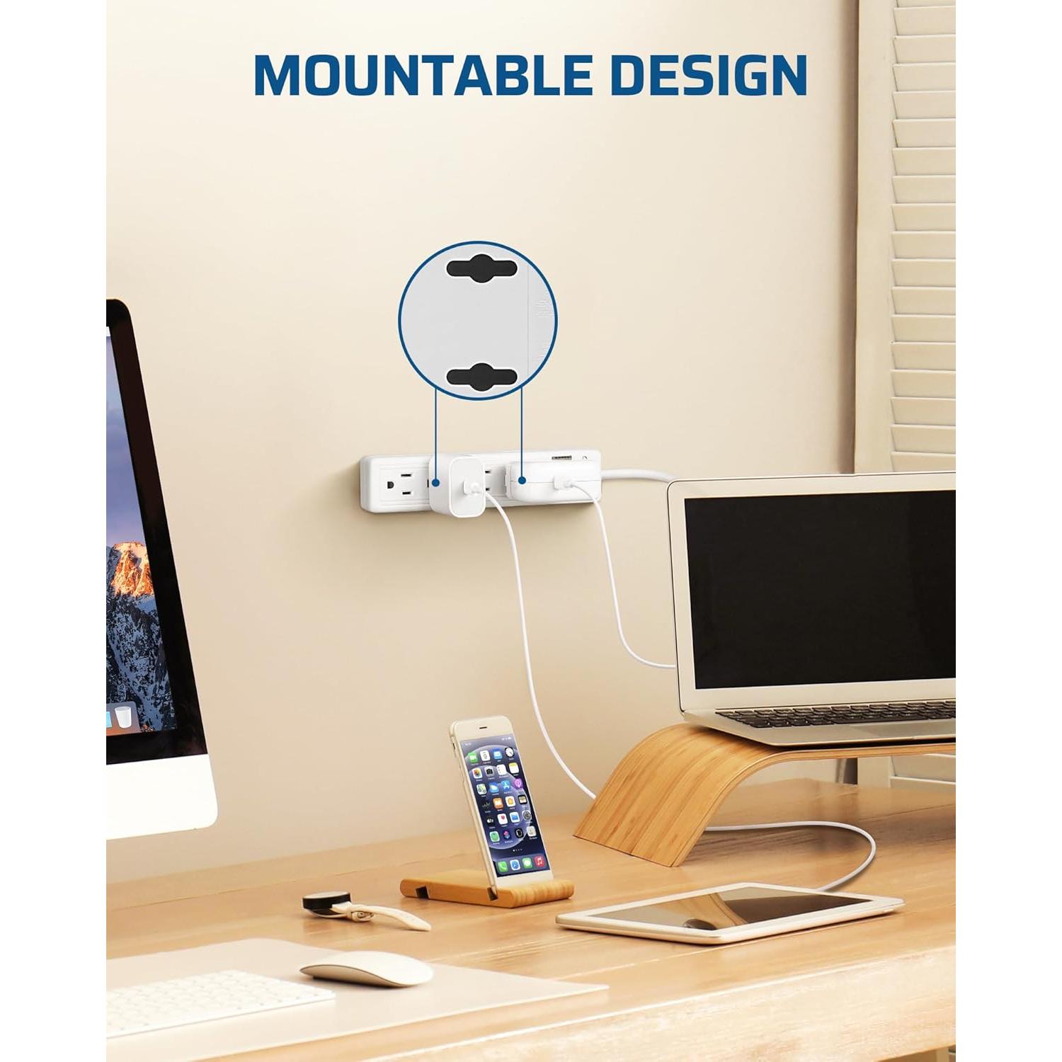 Regleta DEWENWILS 4 Salidas 2FT Montable en Pared 15A 125V