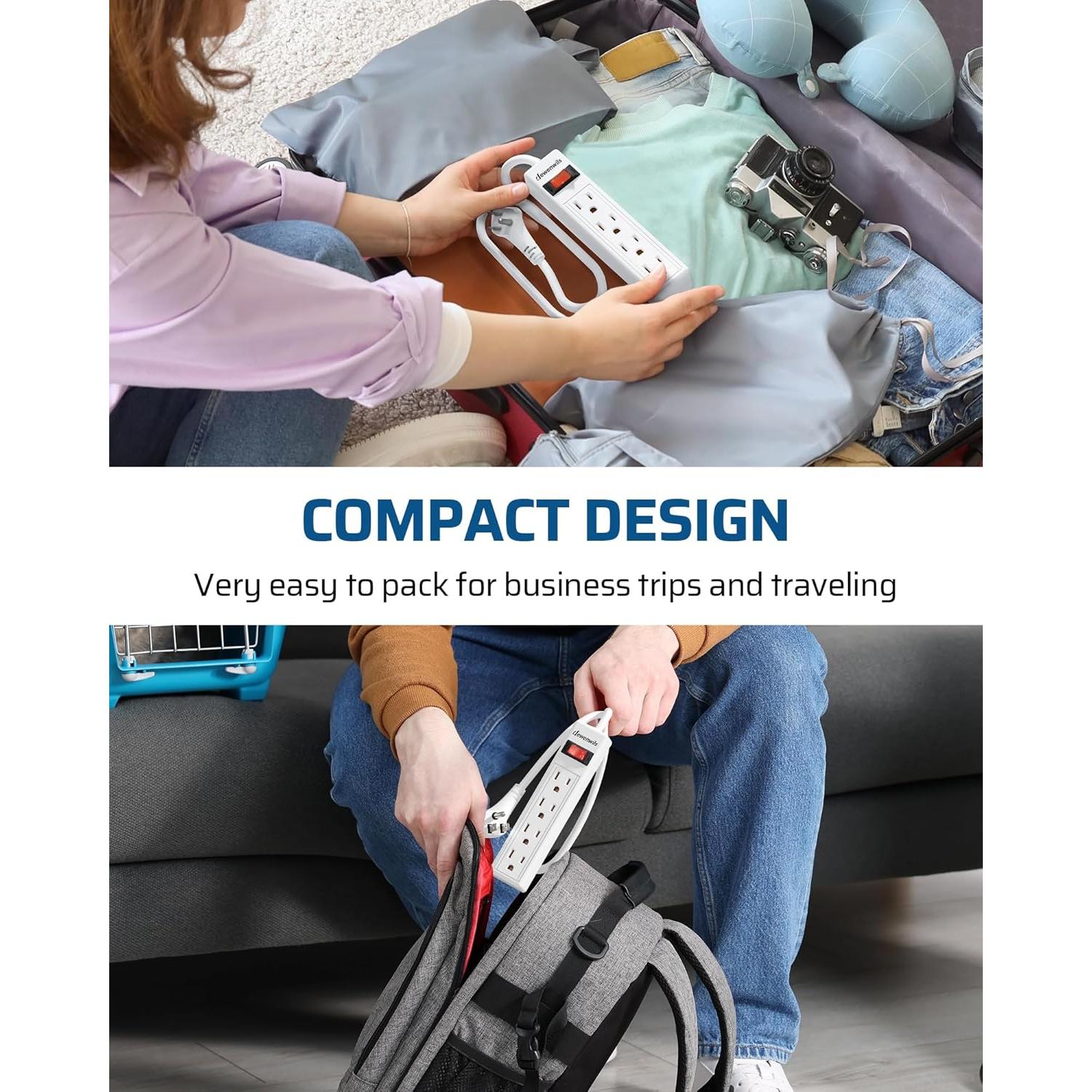 Regleta DEWENWILS 4 Salidas 2FT Montable en Pared 15A 125V