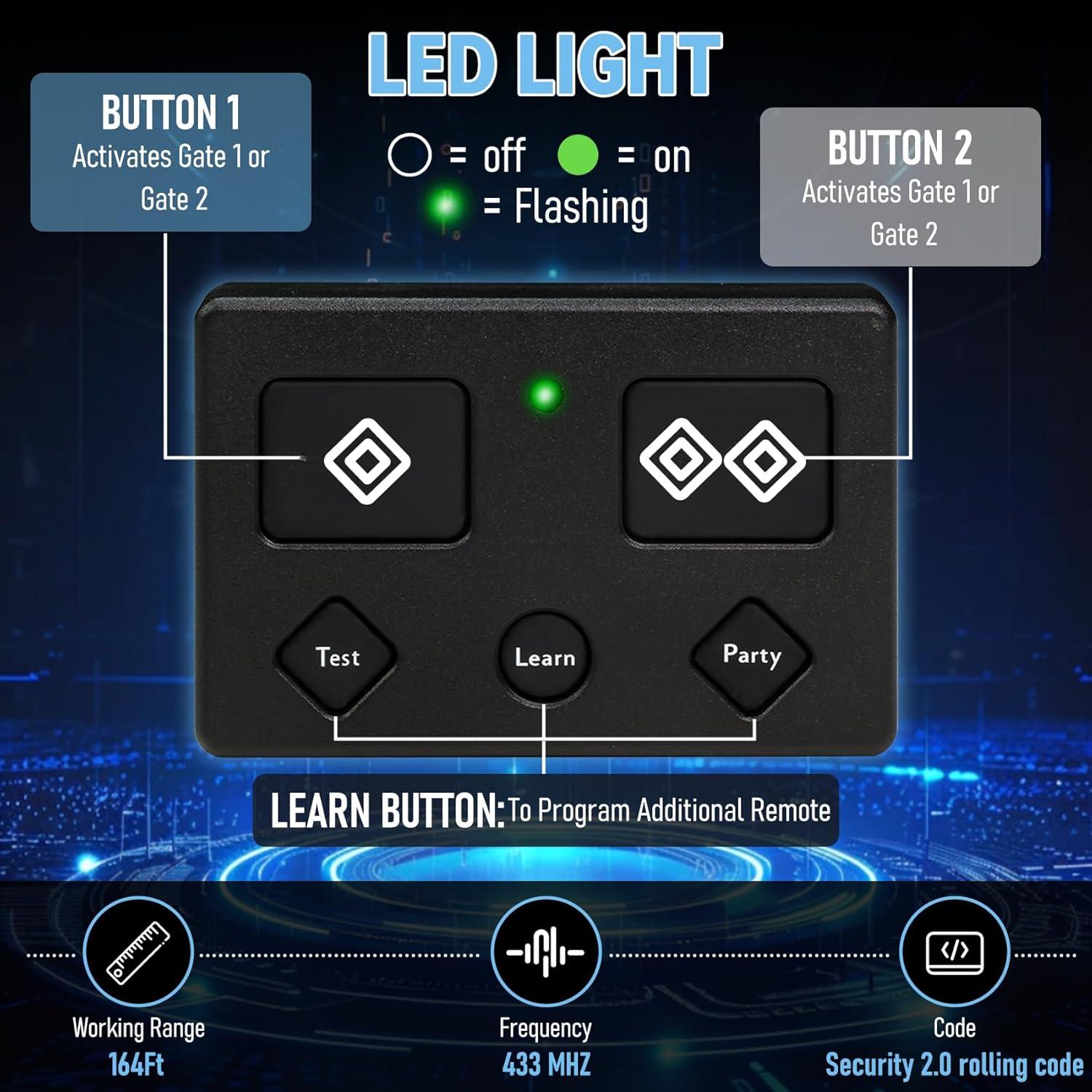 Transmisor Remoto 5 Botones AXP1 para Abridor de Puerta