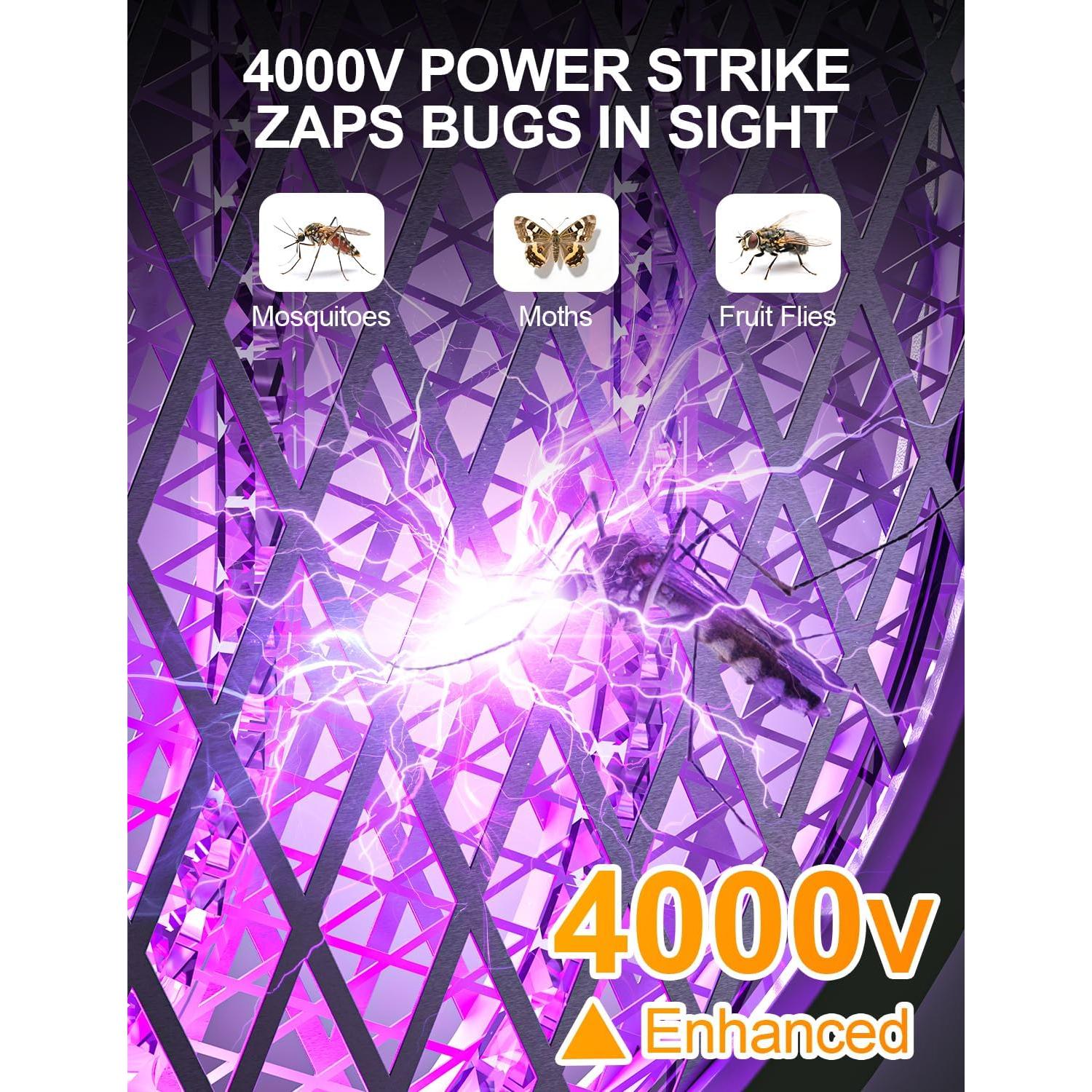 Raqueta eléctrica para moscas WOCVRYY DWP 4000V 1800mAh plegable