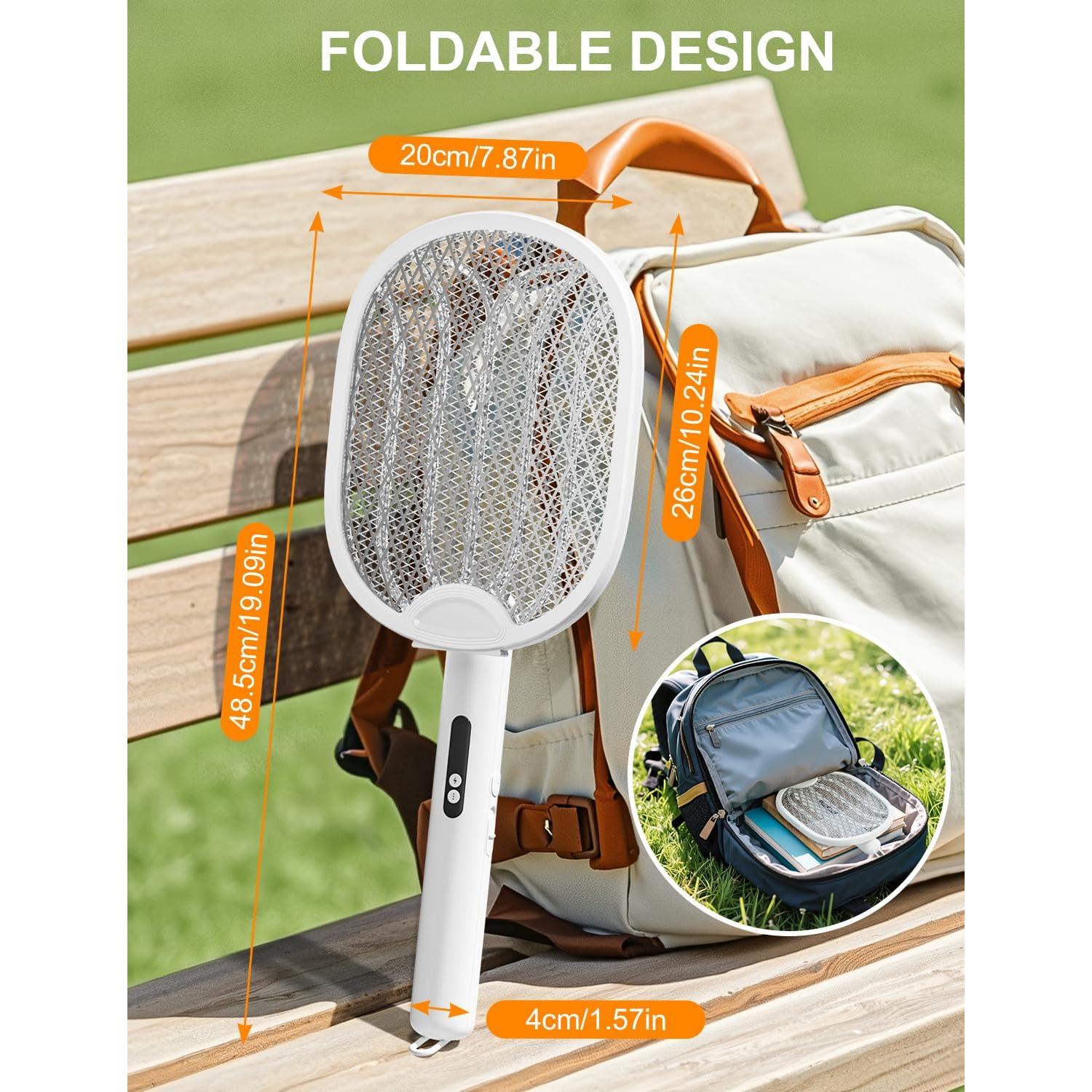 Raqueta eléctrica para moscas WOCVRYY DWP 4000V 1800mAh plegable