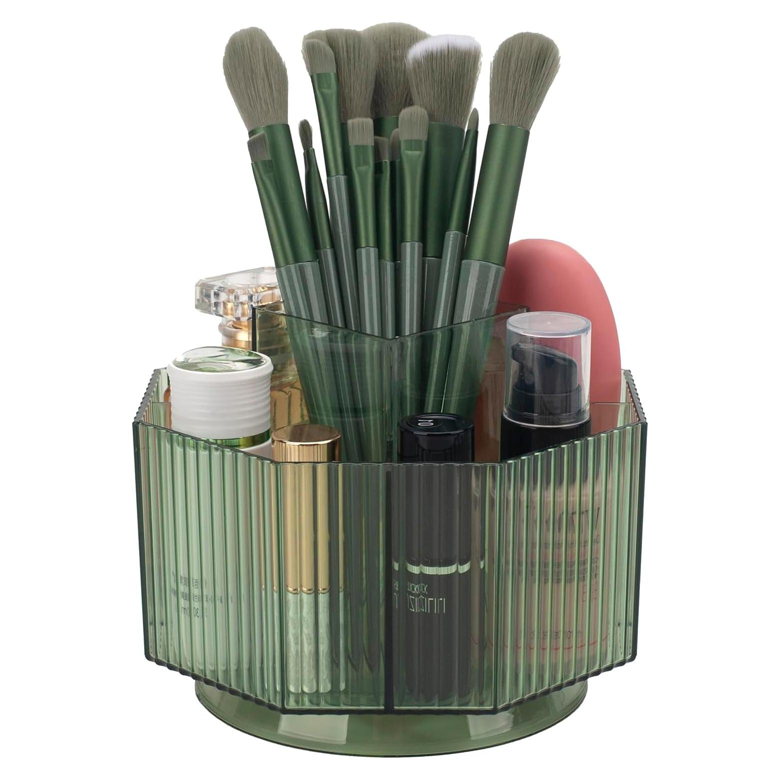 Soporte Rotatorio para Brochas de Maquillaje CESTATIVO Verde 360°