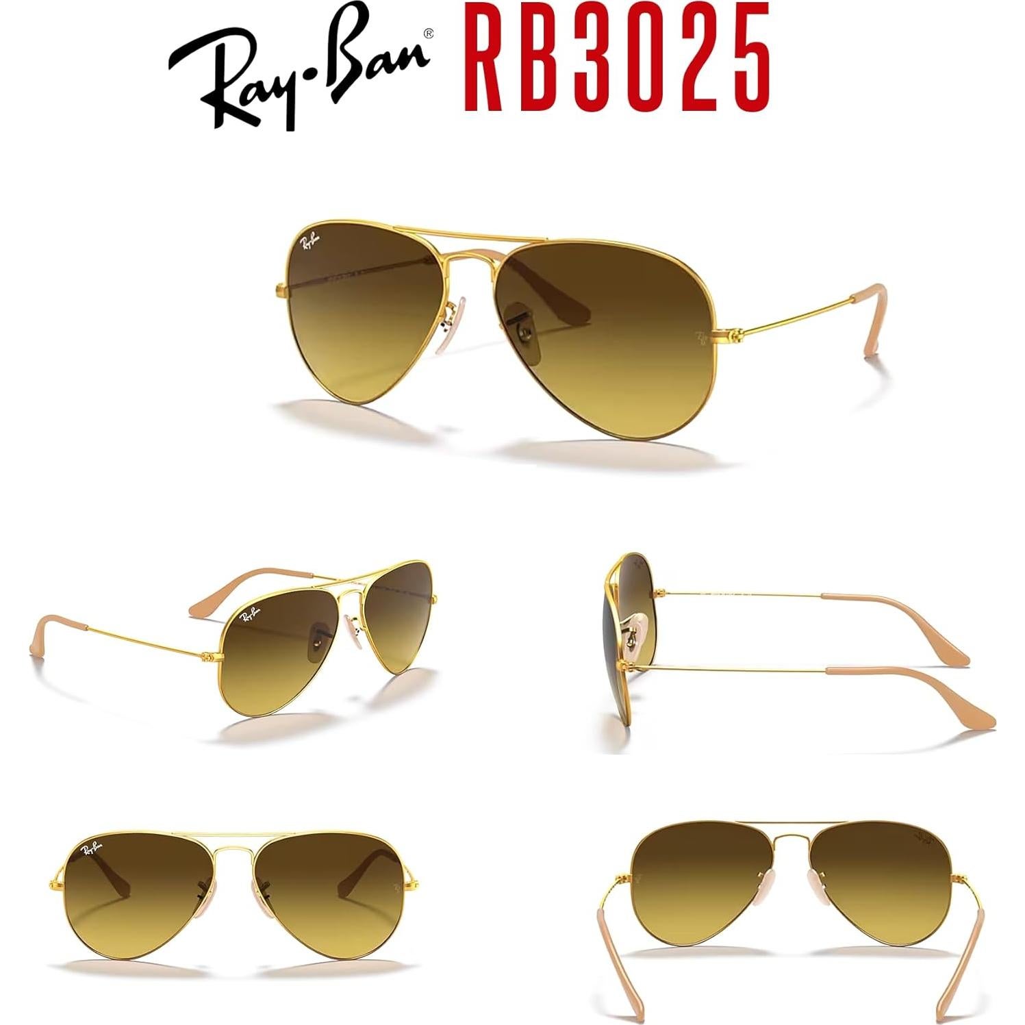 Gafas de sol Ray-Ban RB3025 Aviator Dorado Mate 58mm