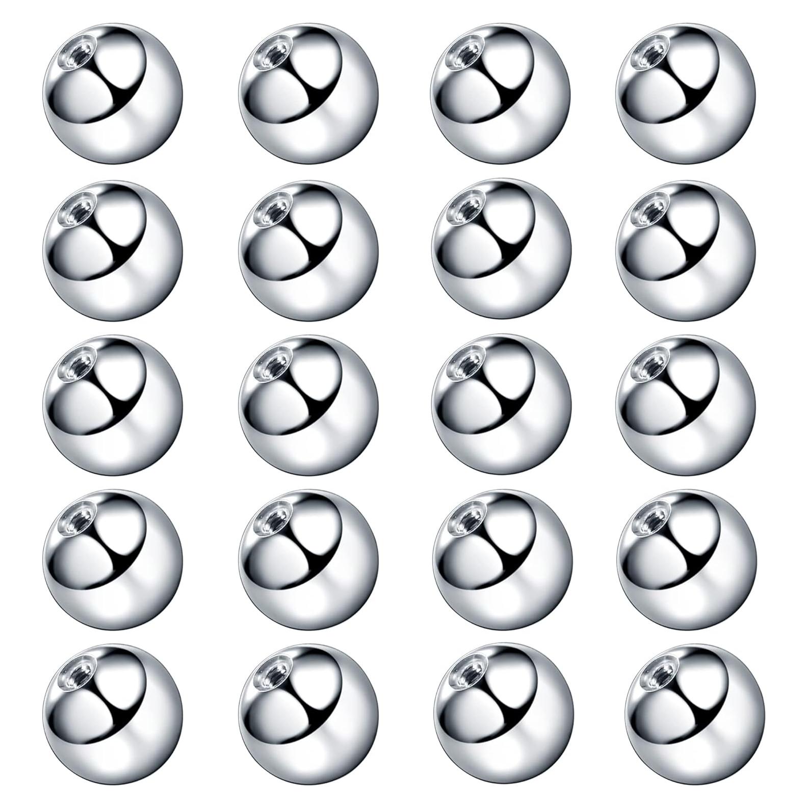 MJust 20 Pcs Tornillos Esfera Acero Inoxidable 18G 20G