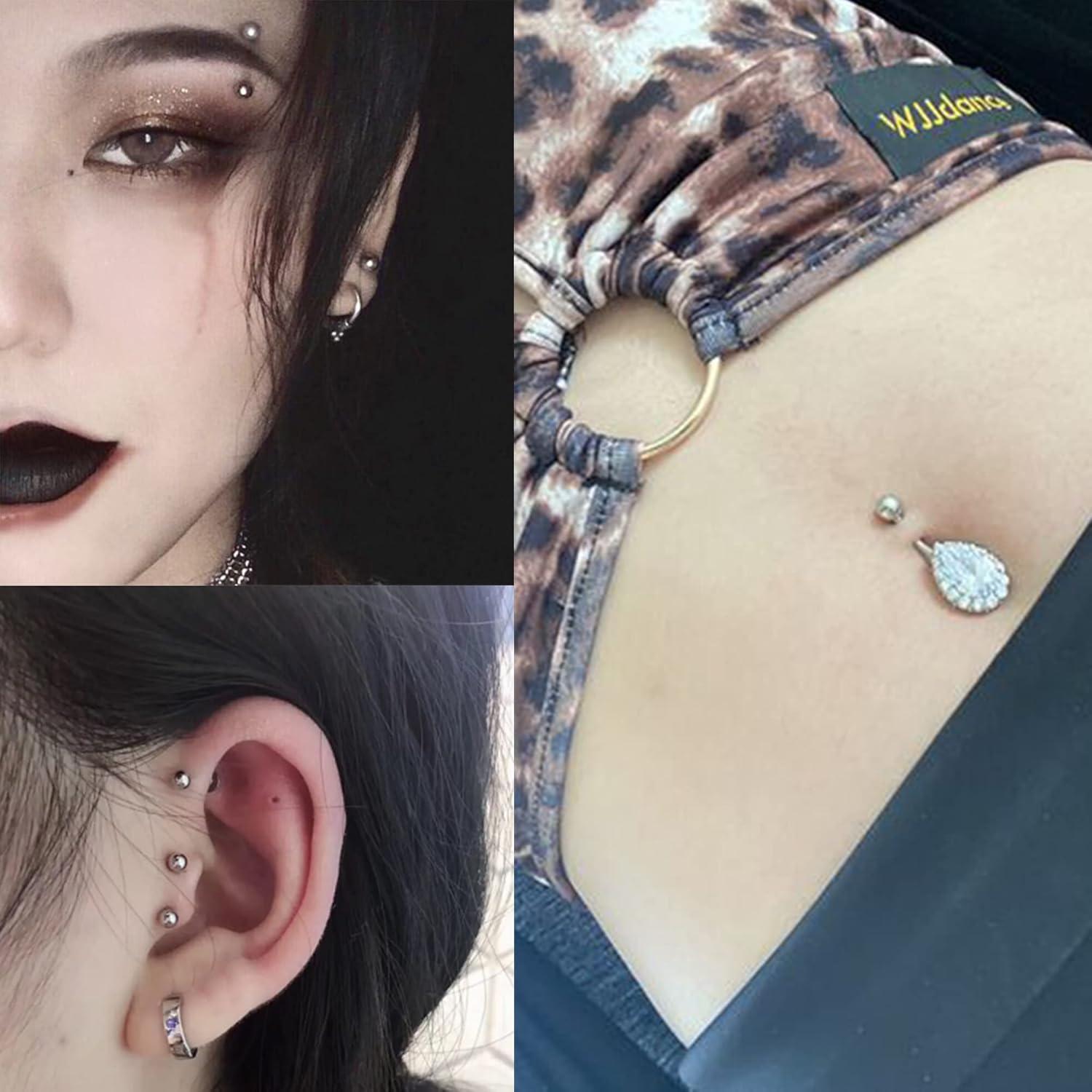 MJust 20 Pcs Tornillos Esfera Acero Inoxidable 18G 20G