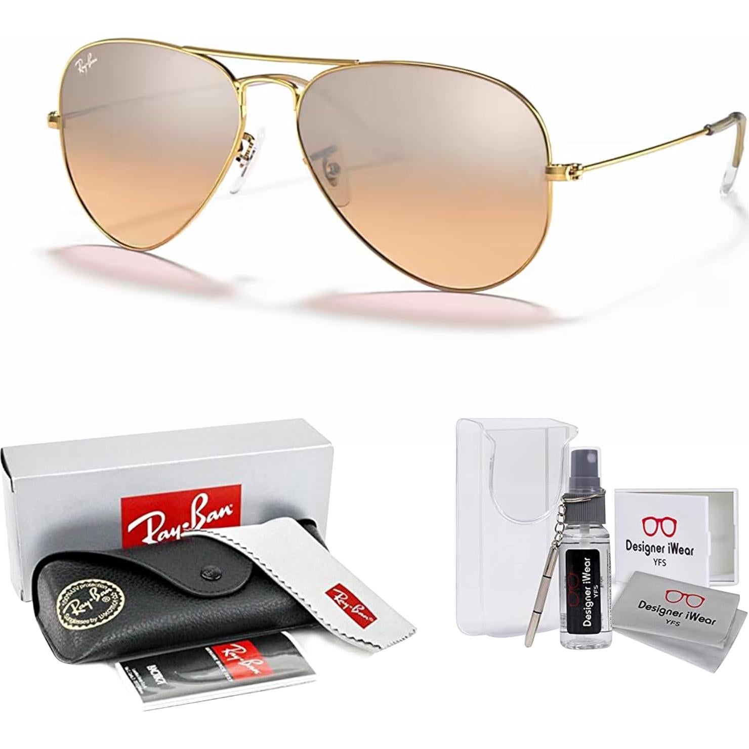 Gafas de sol Ray-Ban RB3025 Aviator Oro/Marrón 55mm + Kit