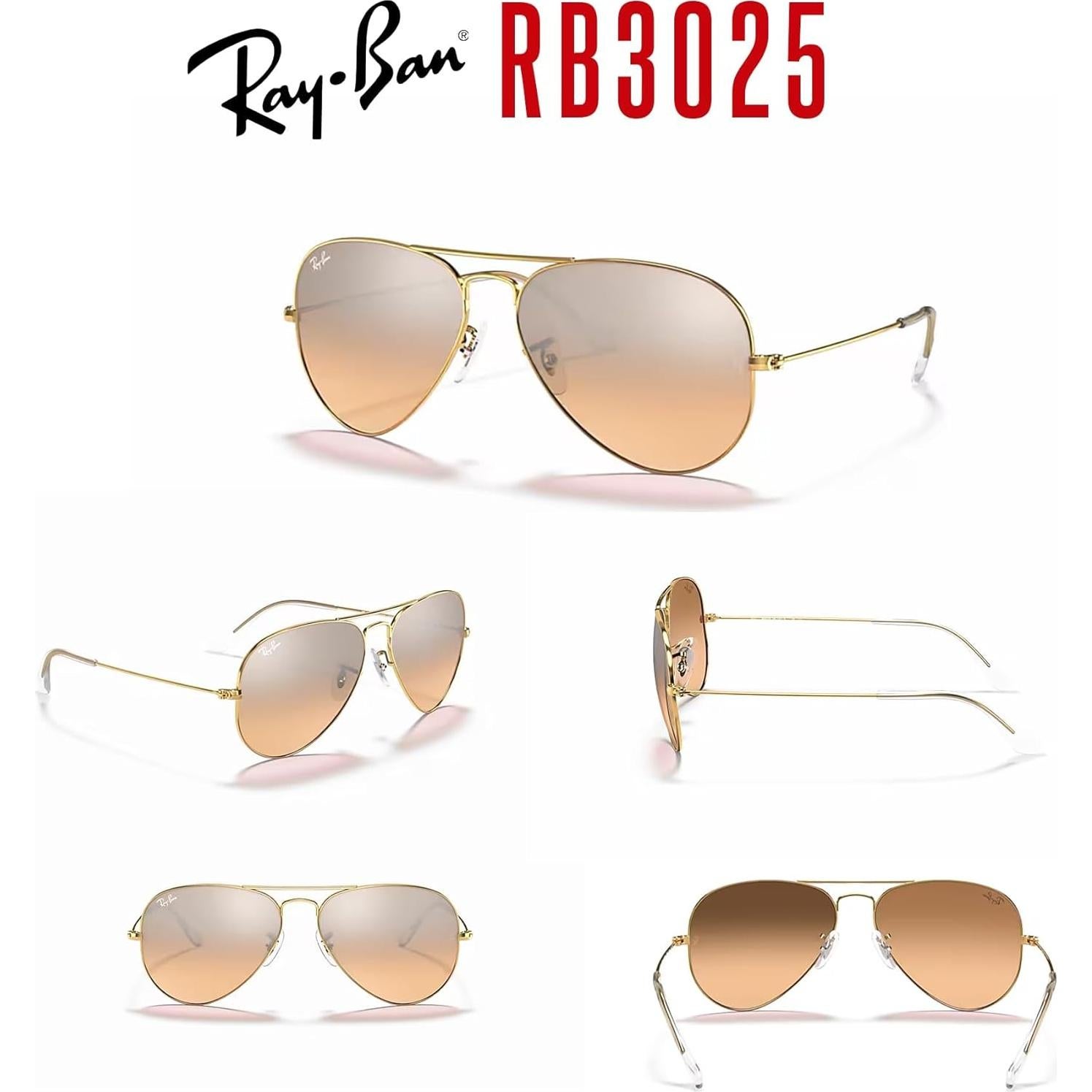 Gafas de sol Ray-Ban RB3025 Aviator Oro/Marrón 55mm + Kit