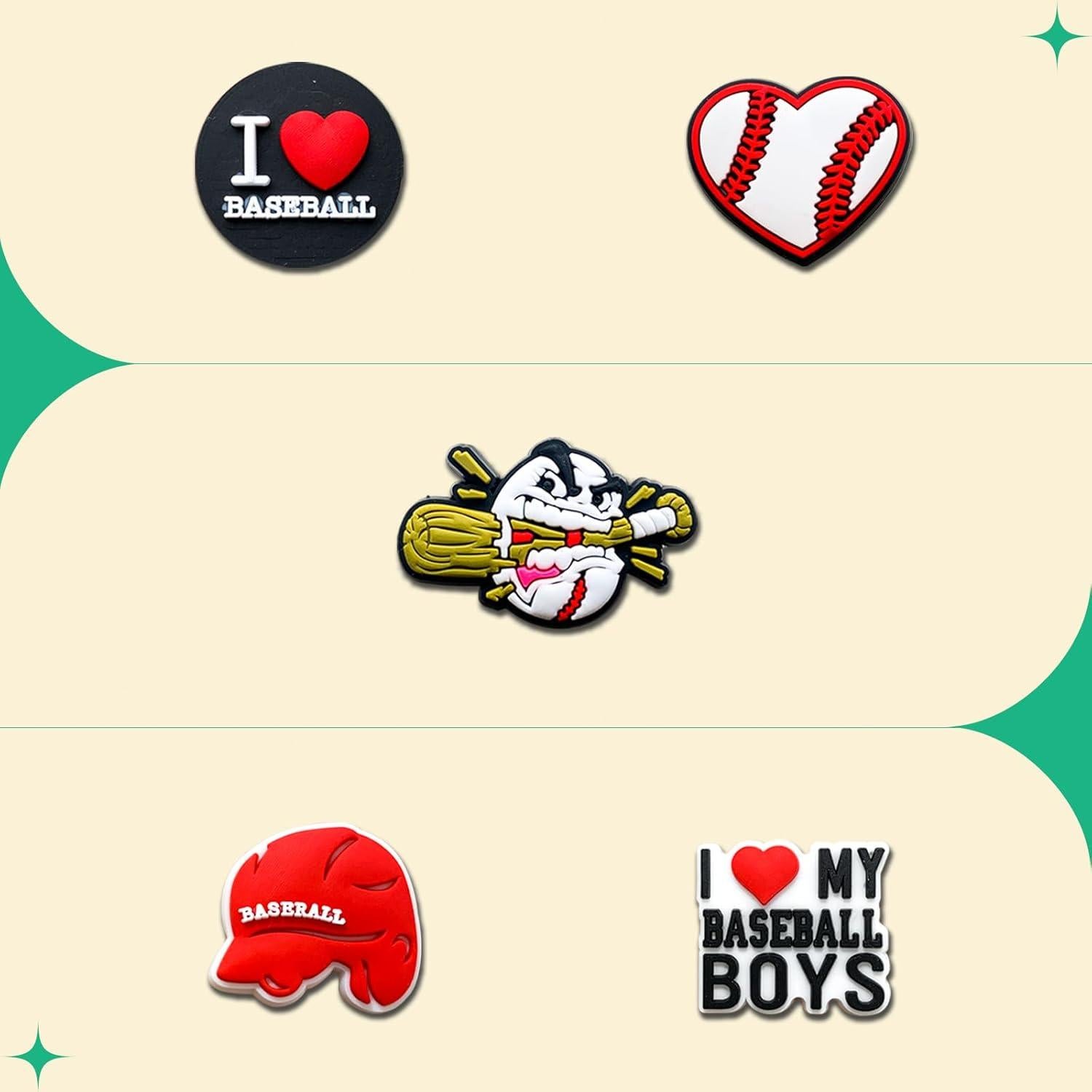 Encantos Decorativos para Zapatos de Pelota Deportiva - 25 Piezas