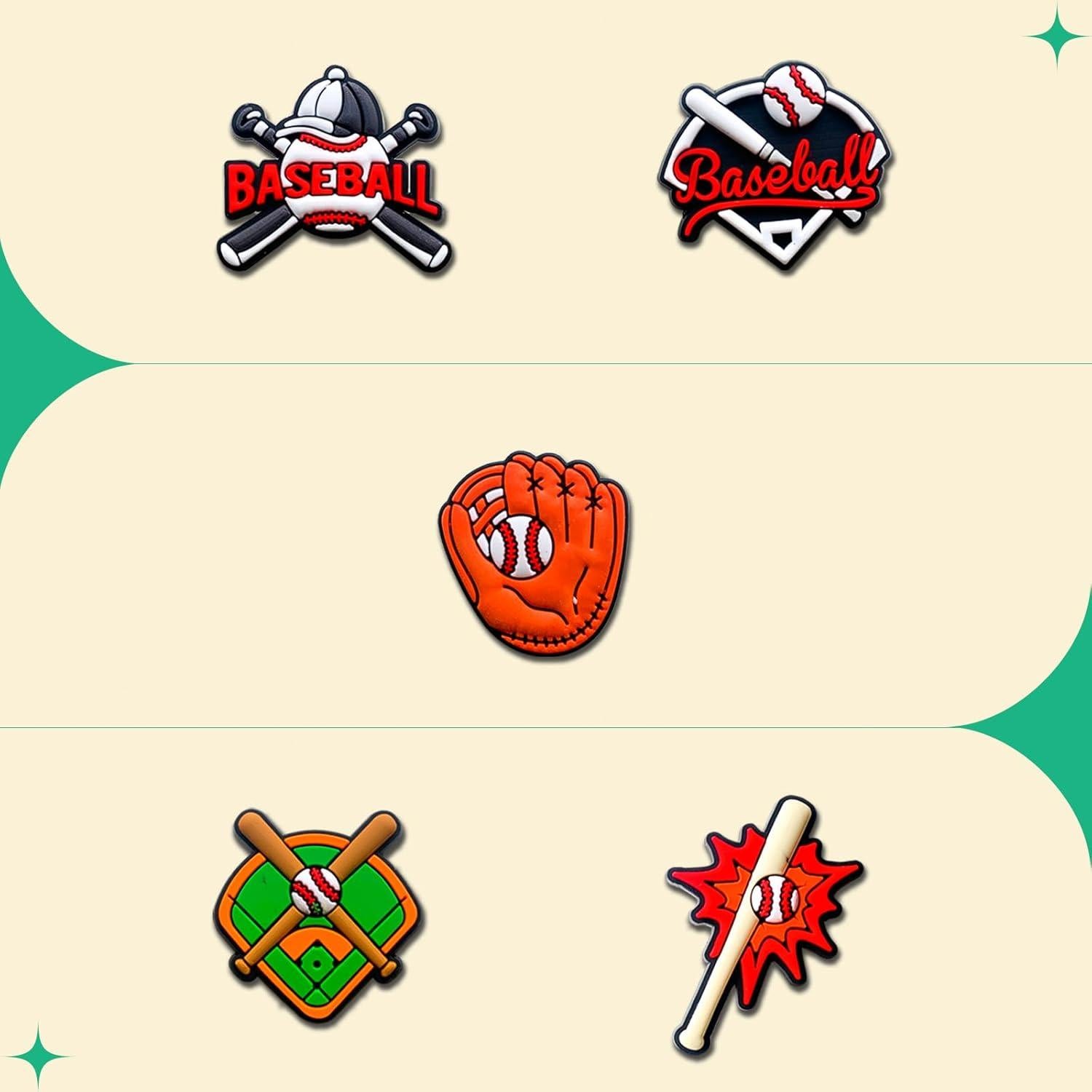 Encantos Decorativos para Zapatos de Pelota Deportiva - 25 Piezas