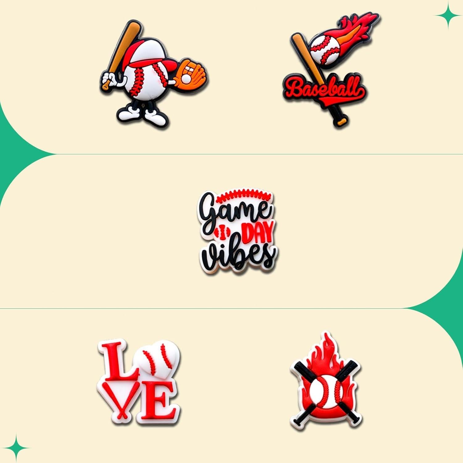 Encantos Decorativos para Zapatos de Pelota Deportiva - 25 Piezas