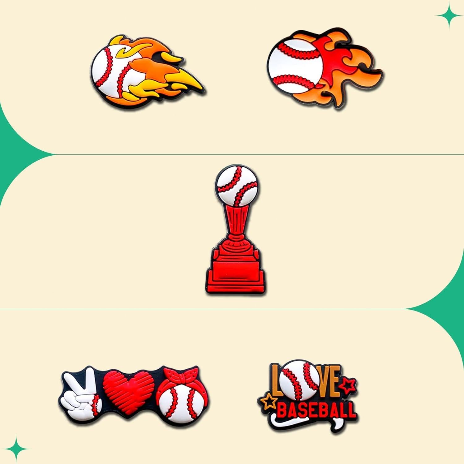 Encantos Decorativos para Zapatos de Pelota Deportiva - 25 Piezas