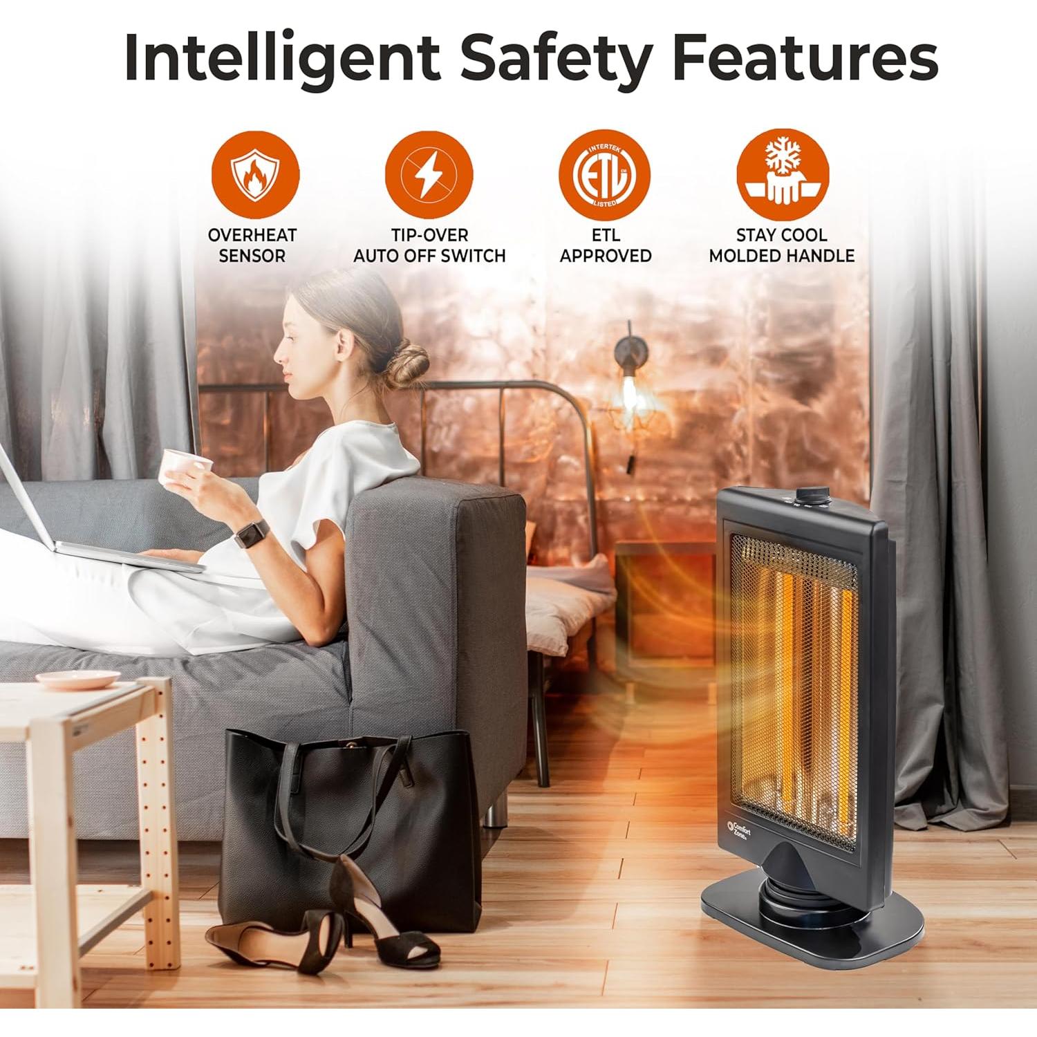 Calentador de Espacio Comfort Zone CZHTV9 800W Oscilante