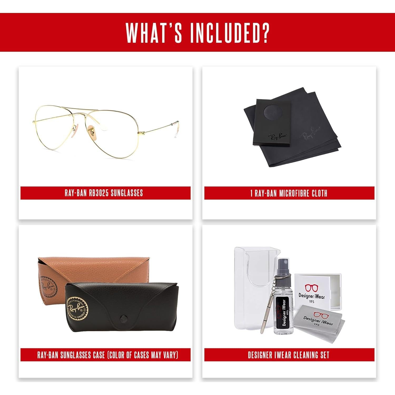 Gafas de sol Ray-Ban RB3025 Aviator Unisex + Kit de limpieza