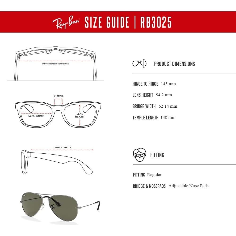 Gafas de sol Ray-Ban RB3025 Aviador Unisex + Kit de Cuidado