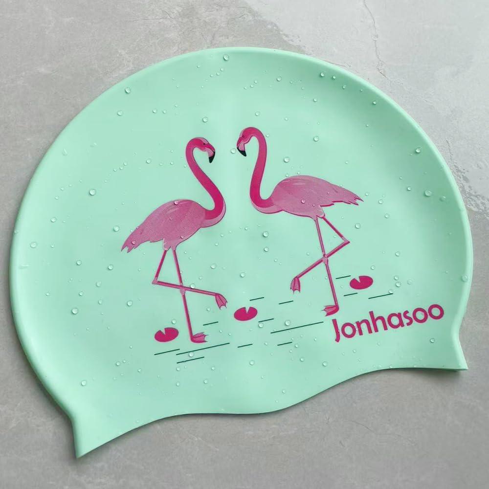 Gorro de natación de silicona Jonhasoo para mujeres - Verde