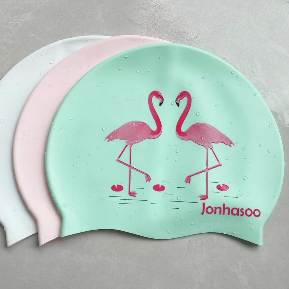 Gorro de natación de silicona Jonhasoo para mujeres - Verde