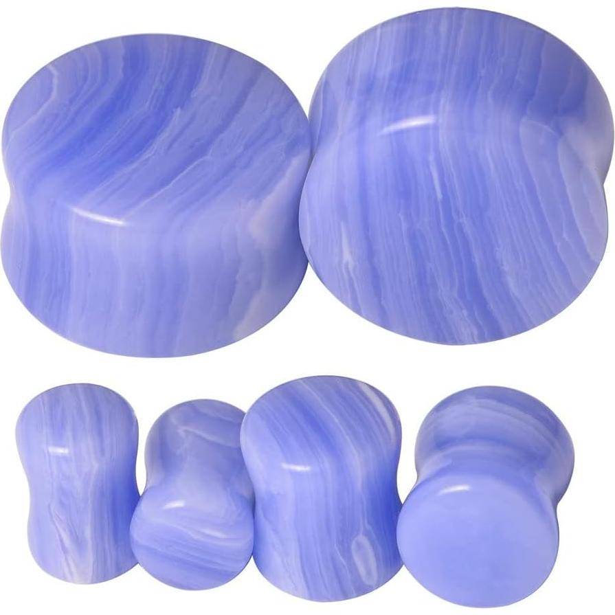 Tapones de Oído de Piedra Natural Qmcandy - 10 Pares 00g (10mm)