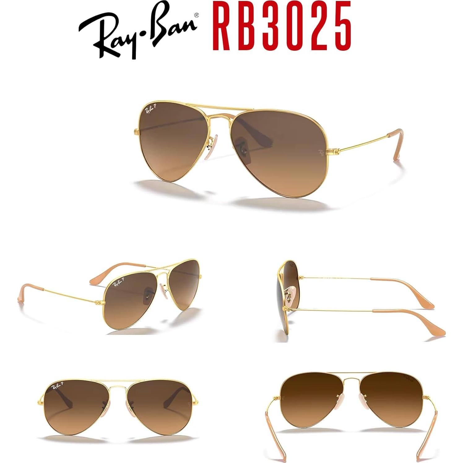 Gafas de sol Ray-Ban RB3025 Aviator Dorado 55mm + Kit iWear