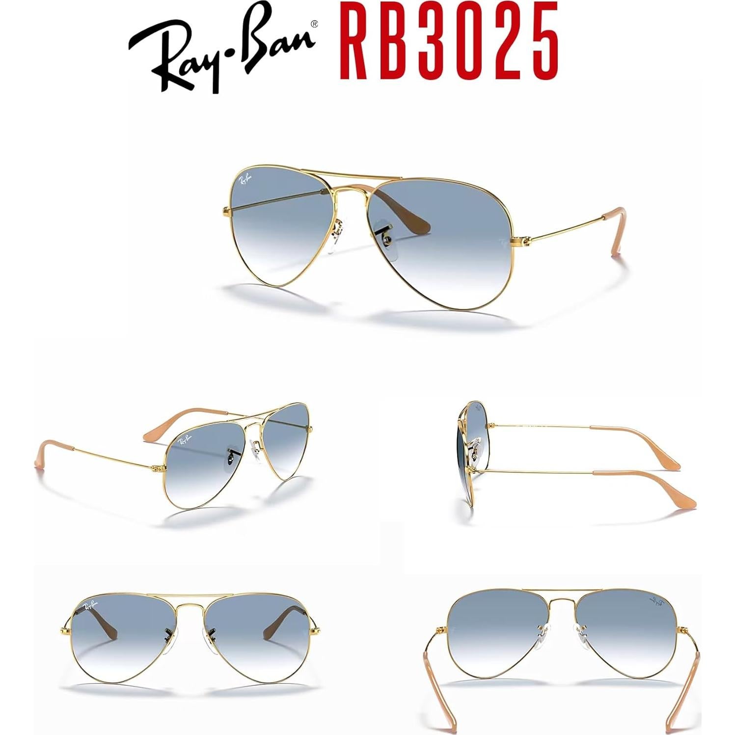 Gafas de sol Ray-Ban RB3025 Aviador Unisex Oro/Gradiente