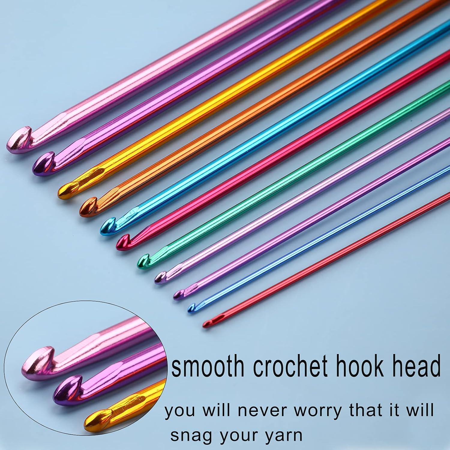 Juego de Agujas de Crochet Tunecino LOOEN 11 Piezas Aluminio