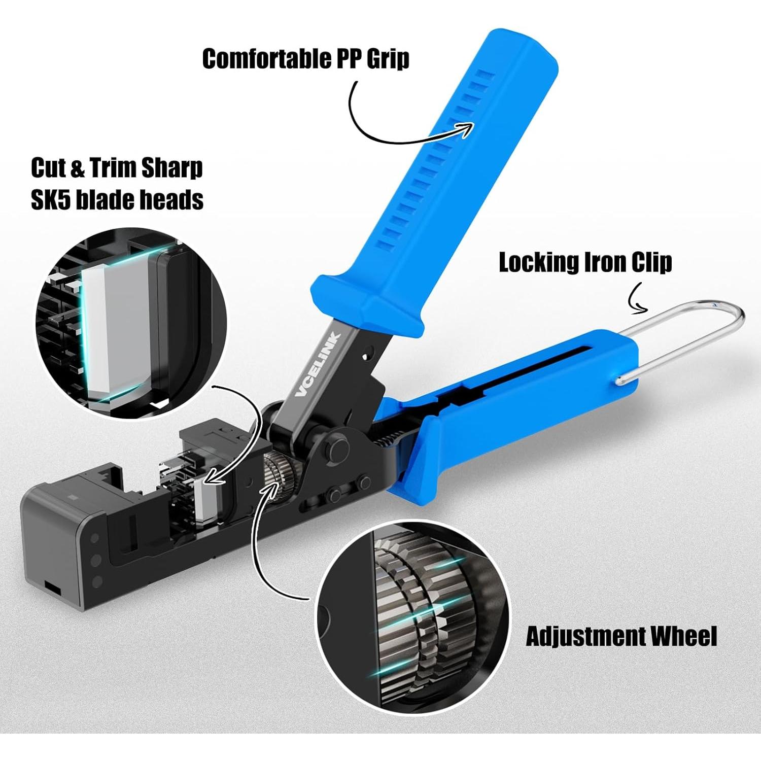 Herramienta de Terminación Rápida VCELINK para Conectores Keystone 90°
