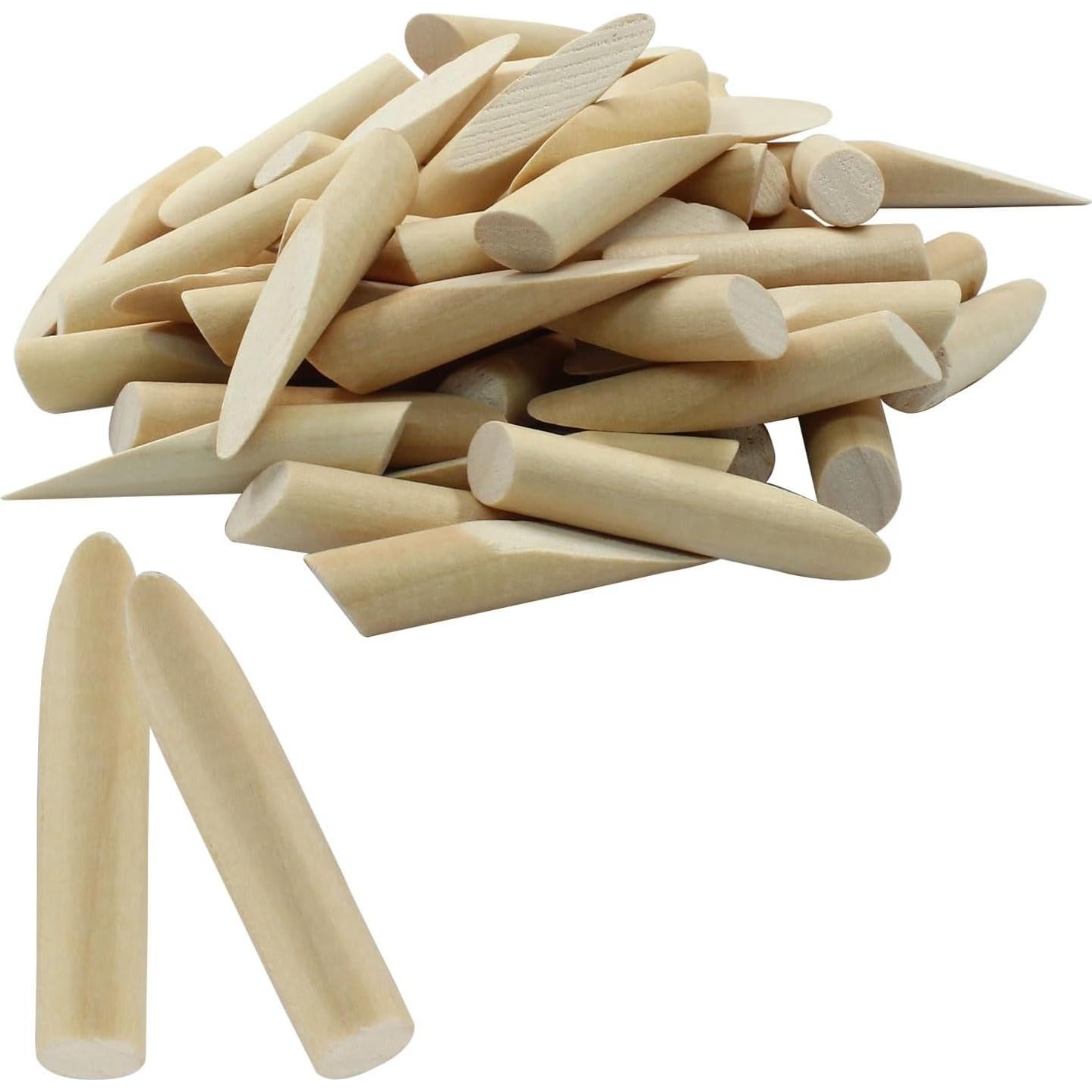 50 Tapones de Madera de Pino 9.5 mm para Relleno de Agujeros