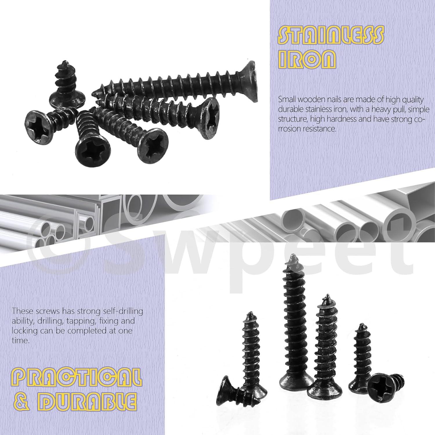 Kit de Tornillos de Madera Swpeet 1300 Pcs Autoperforantes