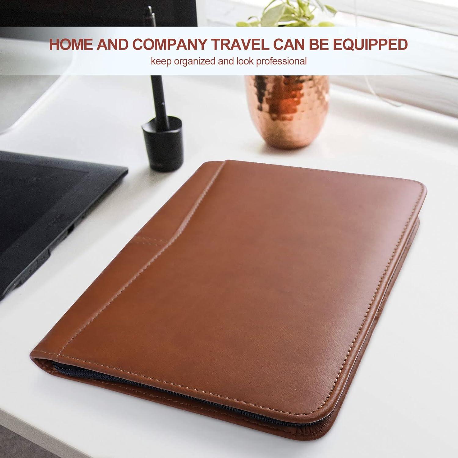 Portafolio de Cuero Godery con Cierre 24.1x16.5 cm Marrón