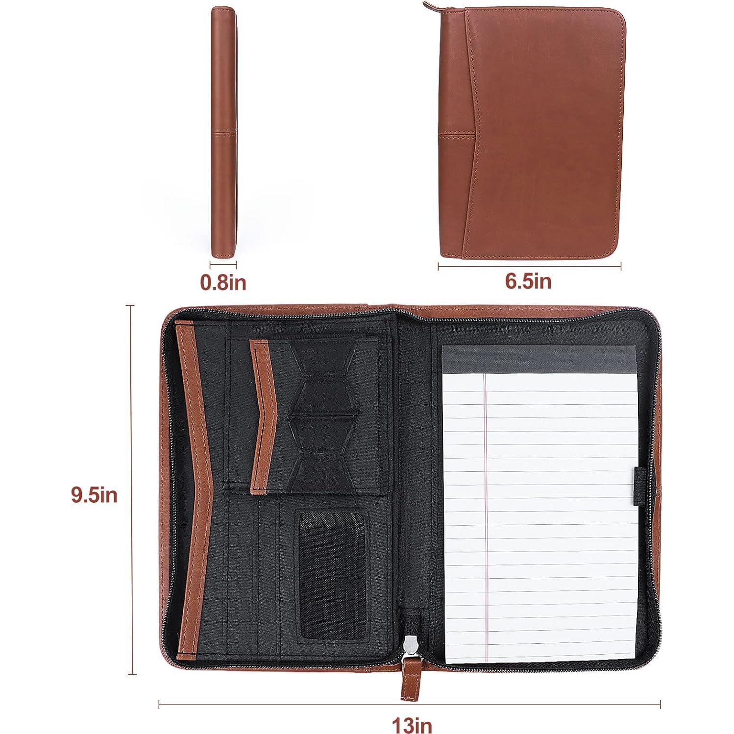 Portafolio de Cuero Godery con Cierre 24.1x16.5 cm Marrón