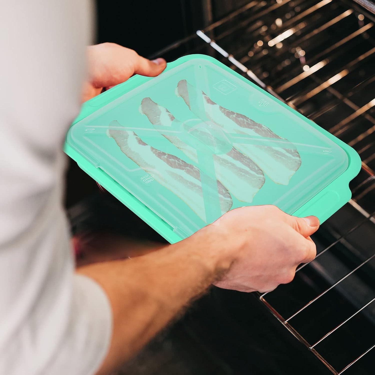 Hacedor de Tocino para Microondas M MUGOOLER 28.4x23.1cm Azul