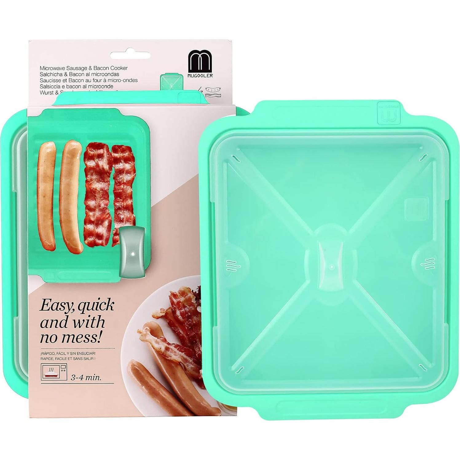 Hacedor de Tocino para Microondas M MUGOOLER 28.4x23.1cm Azul