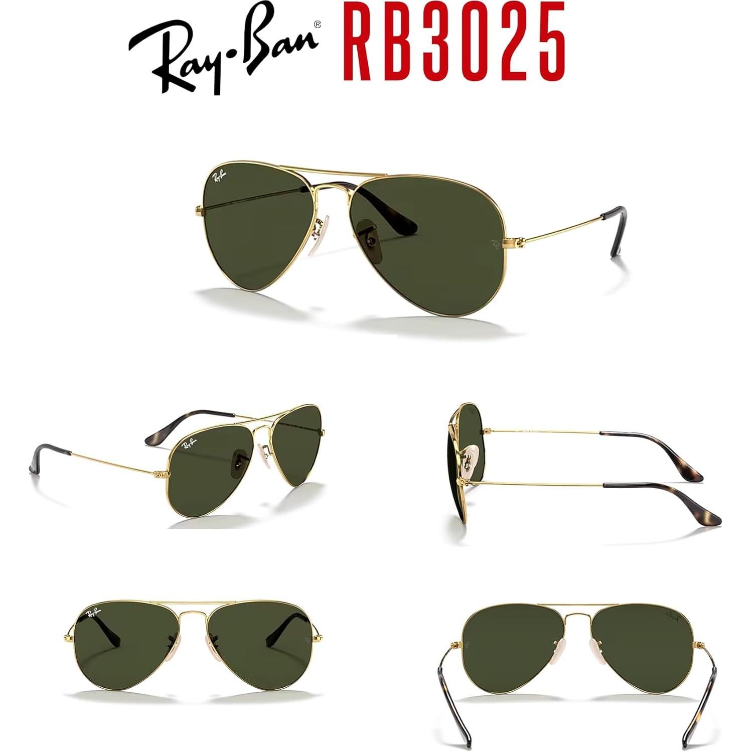 Gafas de sol Ray-Ban RB3025 Aviator Oro Verde G-15