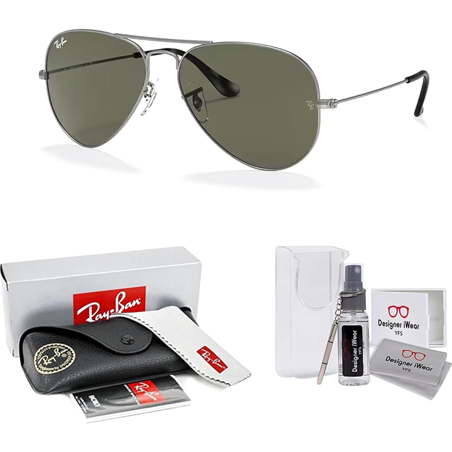 Gafas de sol Ray-Ban RB3025 Aviator Metal 58mm + Kit de limpieza