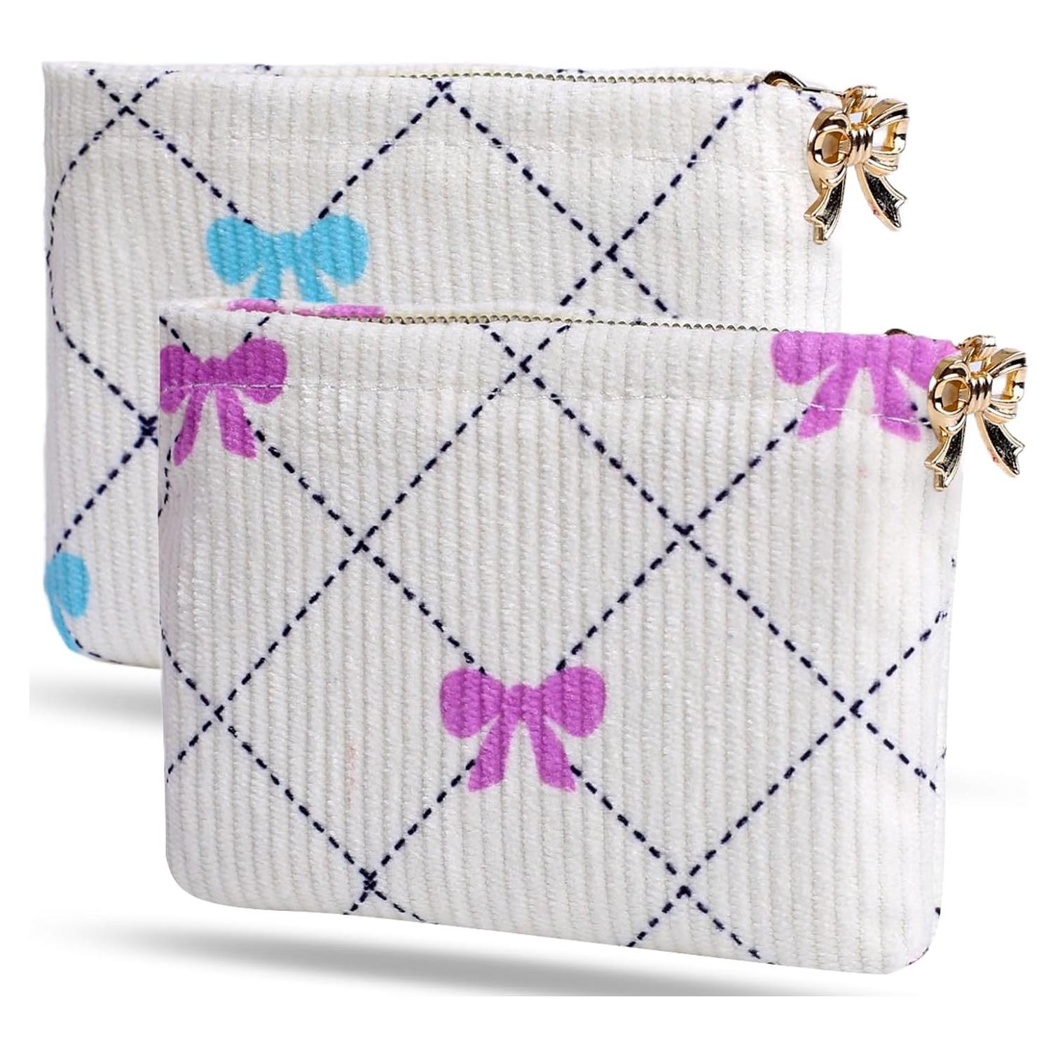 Monedero Compacto de Corduroy para Mujeres - 2 Piezas