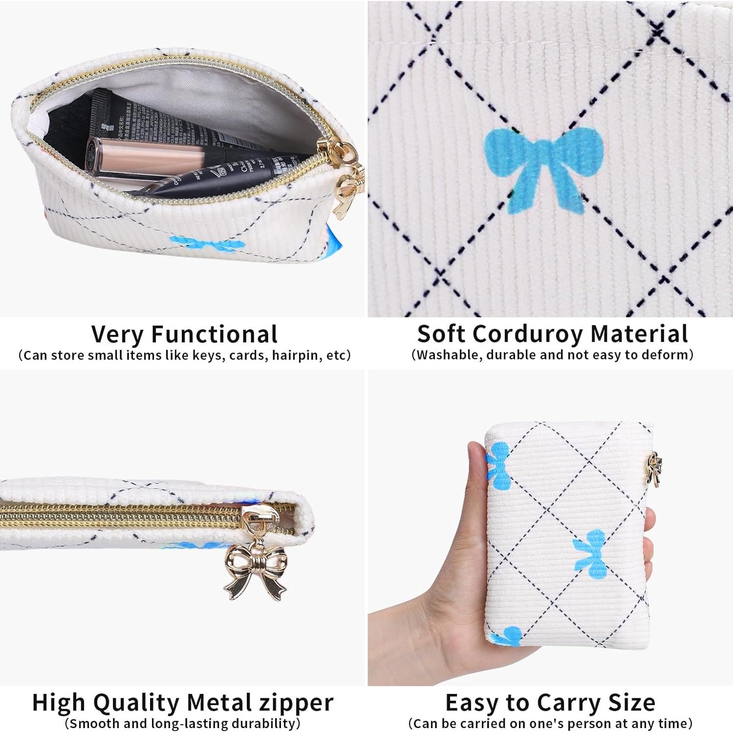 Monedero Compacto de Corduroy para Mujeres - 2 Piezas