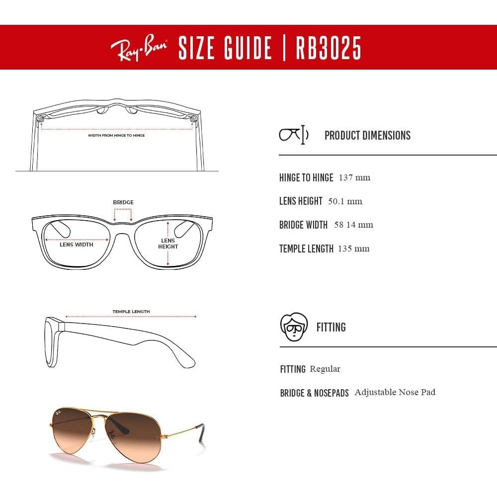 Gafas de sol Ray-Ban RB3025 Aviator Unisex + Kit de limpieza