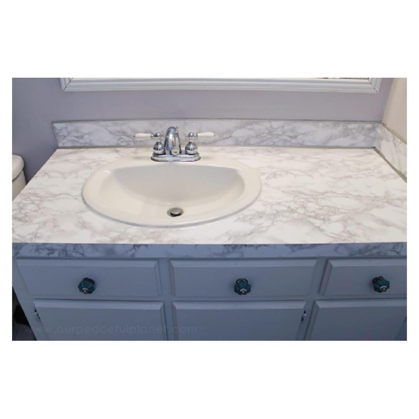 Papel Contacto Autoadhesivo EZ FAUX DECOR Mármol Blanco 91x91 cm