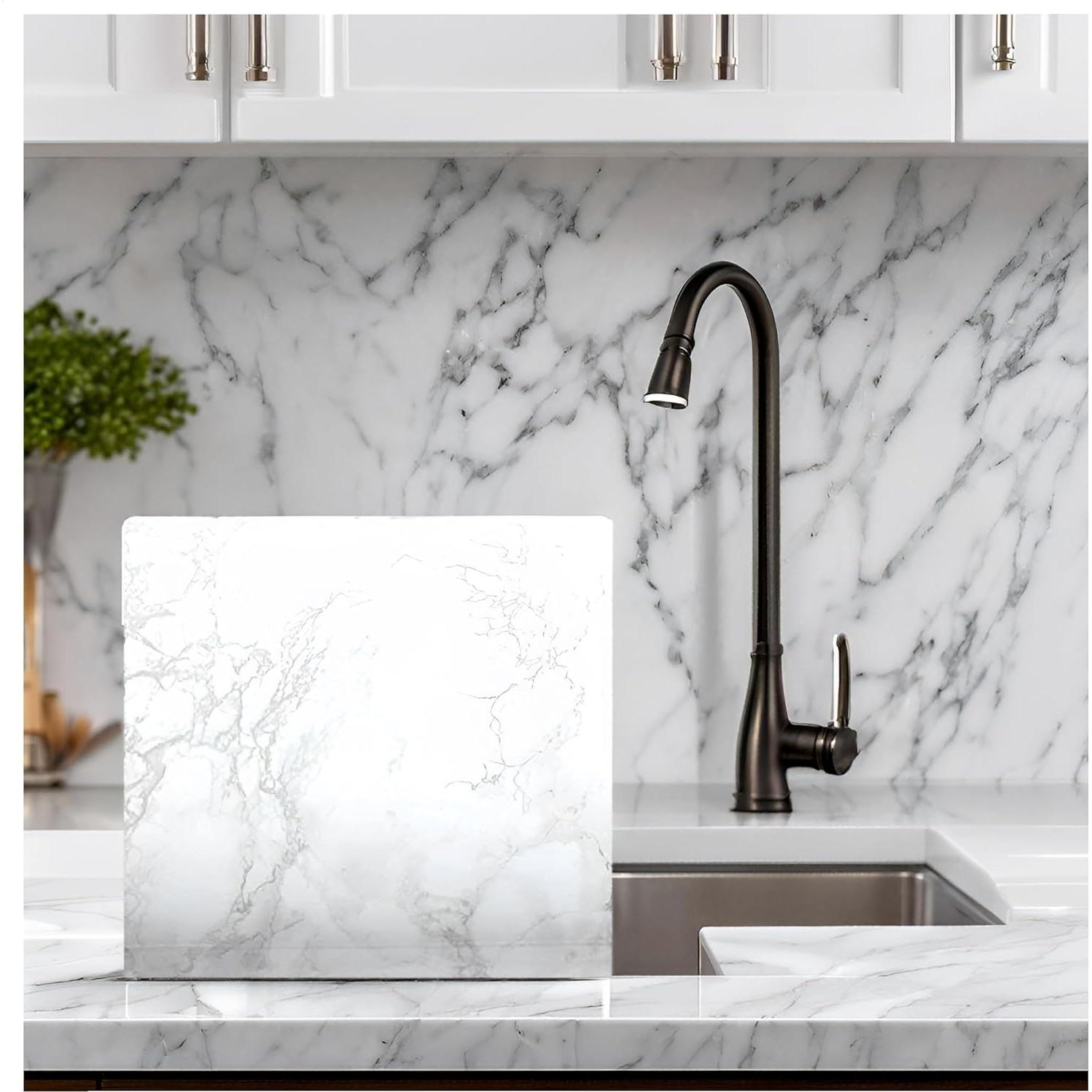 Papel Contacto Autoadhesivo EZ FAUX DECOR Mármol Blanco 91x91 cm