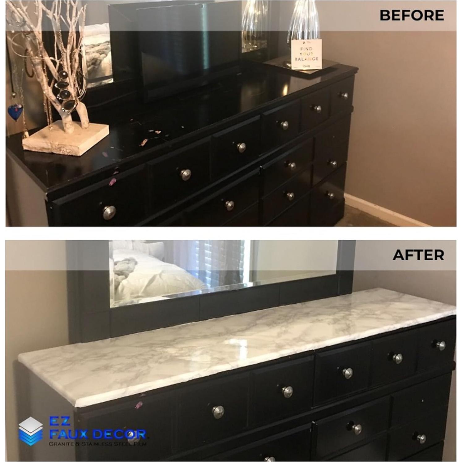 Papel Contacto Autoadhesivo EZ FAUX DECOR Mármol Blanco 91x91 cm