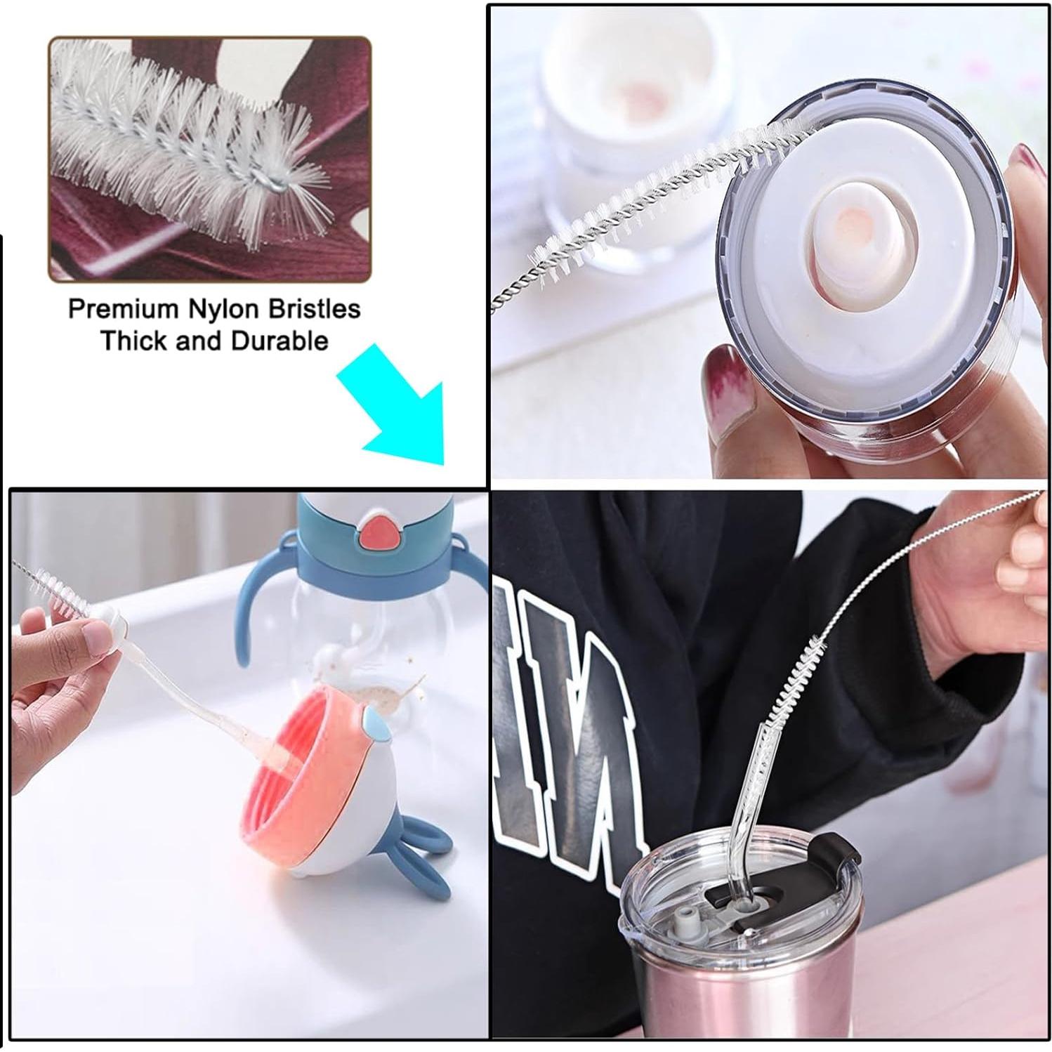 Straw Cleaner Brush Set for YETI, 5 Pieces 10 Inch Stainless Steel Handle Straw Brush Set, Straw Cleaner for 42/30/20 oz YETI Tumbler Straw, Water Bottle and Tubes (8inch)