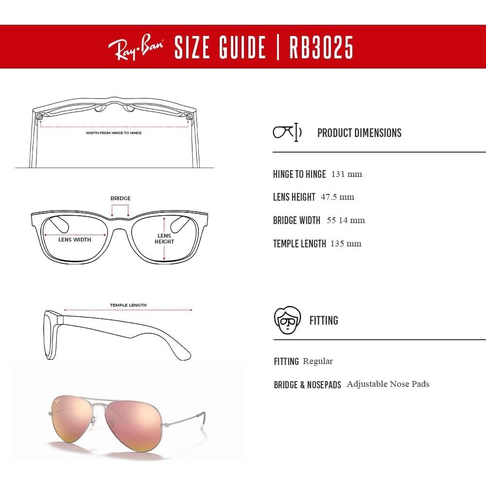 Gafas de sol Ray-Ban RB3025 Aviator Metal 58mm + Kit de limpieza