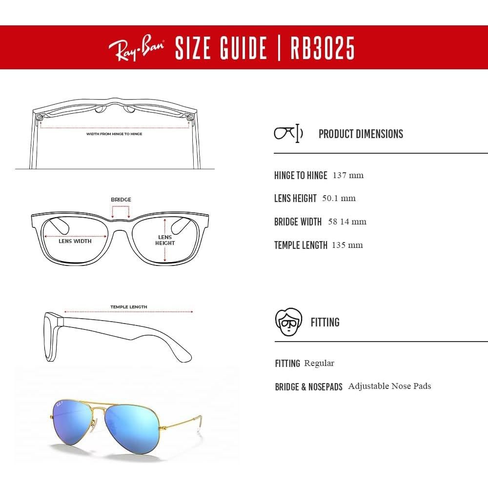 Gafas de sol Ray-Ban RB3025 Aviator Metal 62mm + Kit de cuidado