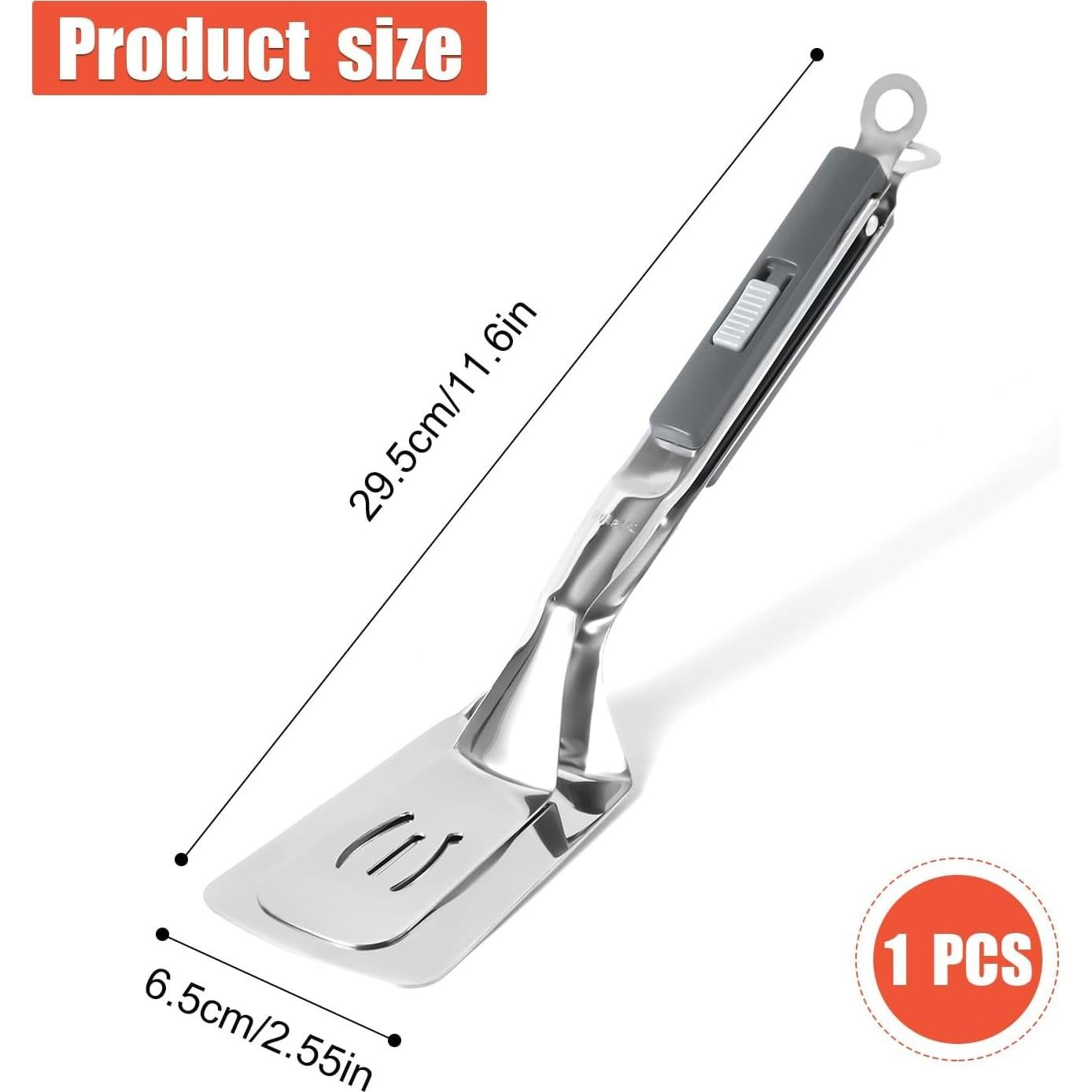 Espátula Pinzas Anticalor NQEUEPN 29.46 cm Acero Inoxidable